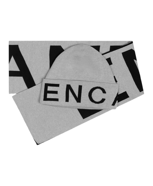 HAT & SCARF SET | GREY / BLACK