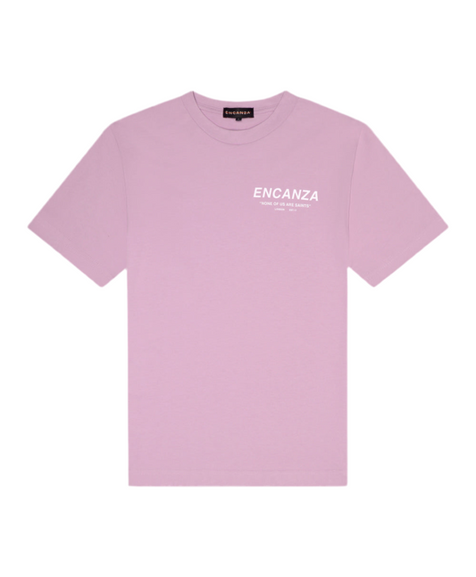 "NONE OF US ARE SAINTS" T-SHIRT | PINK