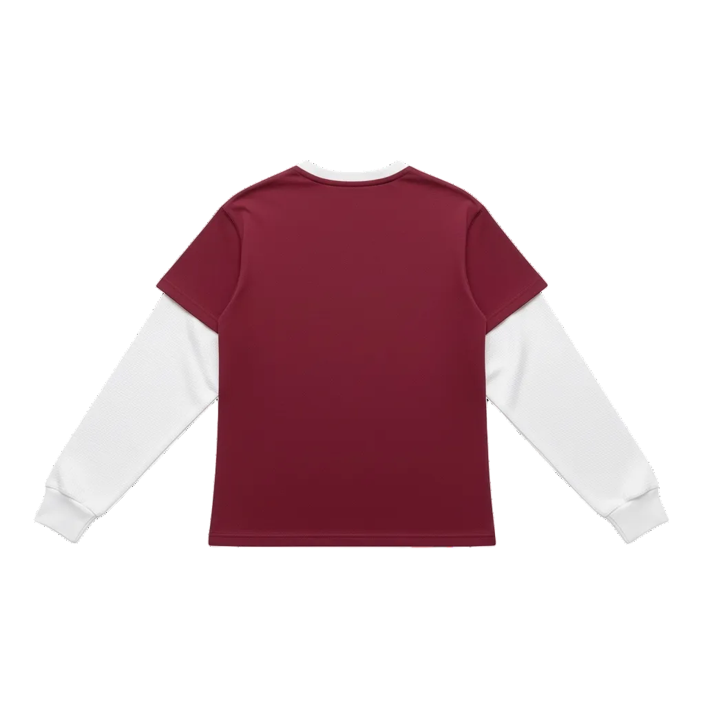 DOUBLE LAYERED GRAPHIC T-SHIRT | BURGUNDY