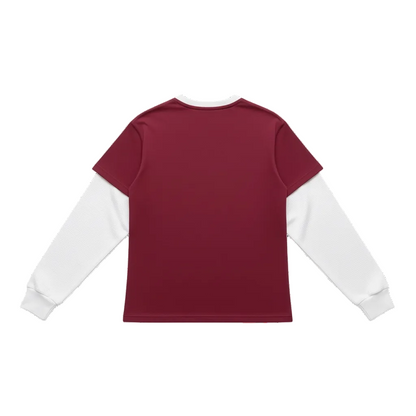 DOUBLE LAYERED GRAPHIC T-SHIRT | BURGUNDY