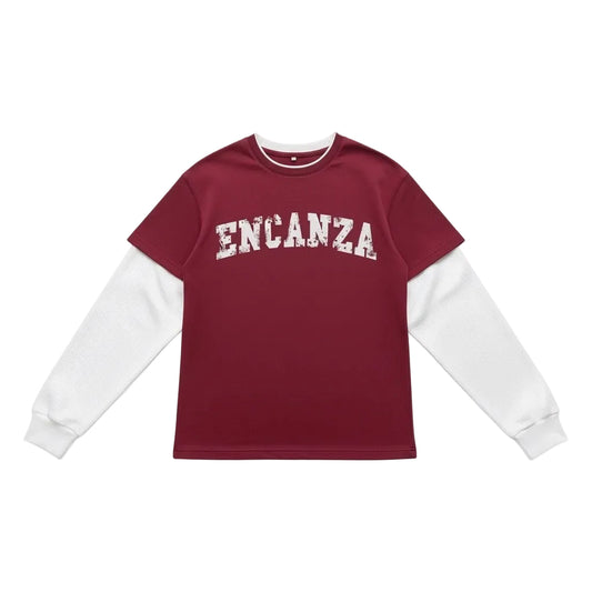 DOUBLE LAYERED GRAPHIC T-SHIRT | BURGUNDY