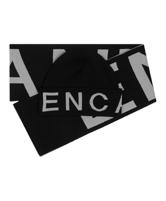 HAT & SCARF SET | BLACK / GREY